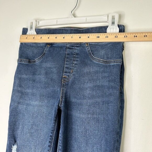 Spanx Ankle Skinny Jeans Womens Size Small Pull On High Rise Frayed - Picture 6 of 11